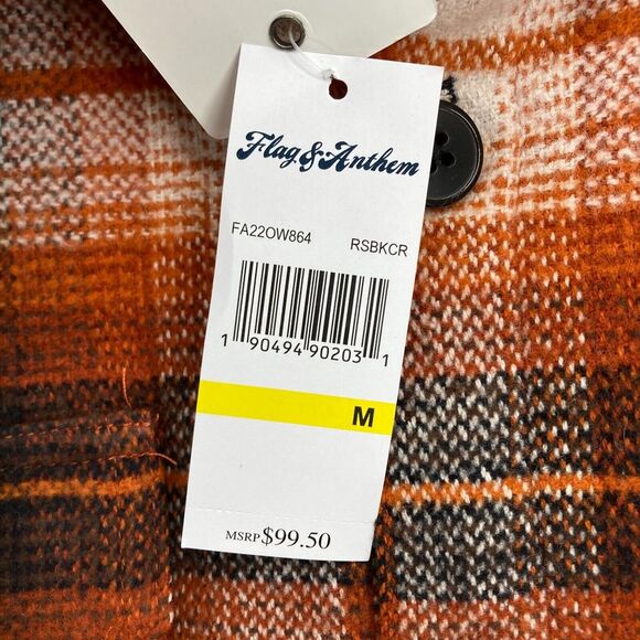 Flag & Anthem Bozeman Filled Shirt Jacket Mens Medium Rust Black Plaid Outdoors - Picture 6 of 15